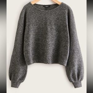 EZ-wear-F lantern sleeve, Marled Sweater